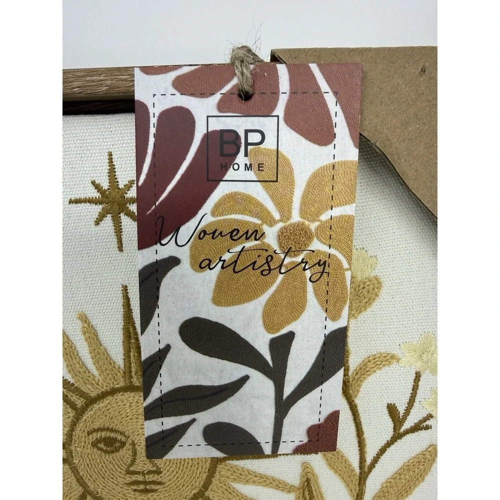 NWT BP Home Woven Sun and Moon Floral Wall Set 12x15